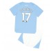 Cheap Manchester City Kevin De Bruyne #17 Home Football Kit Children 2023-24 Short Sleeve (+ pants)